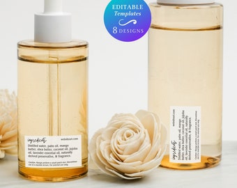 Rectangle Ingredient List Label Template Editable Small Ingredients Label For Handmade Products Custom Skincare Cosmetic Ingredients Label