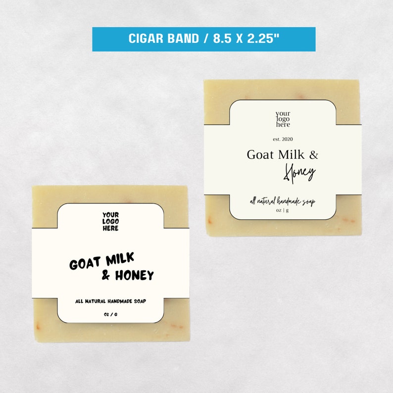 Cigar Band Label Template for Soap Editable Wrap Around Cigar Band Soap