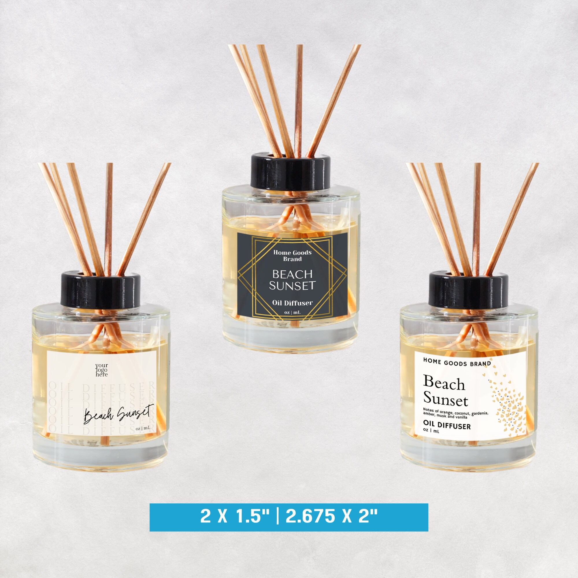 Reed Oil Diffuser Label Template Editable Diffuser Bottle Label DIY ...