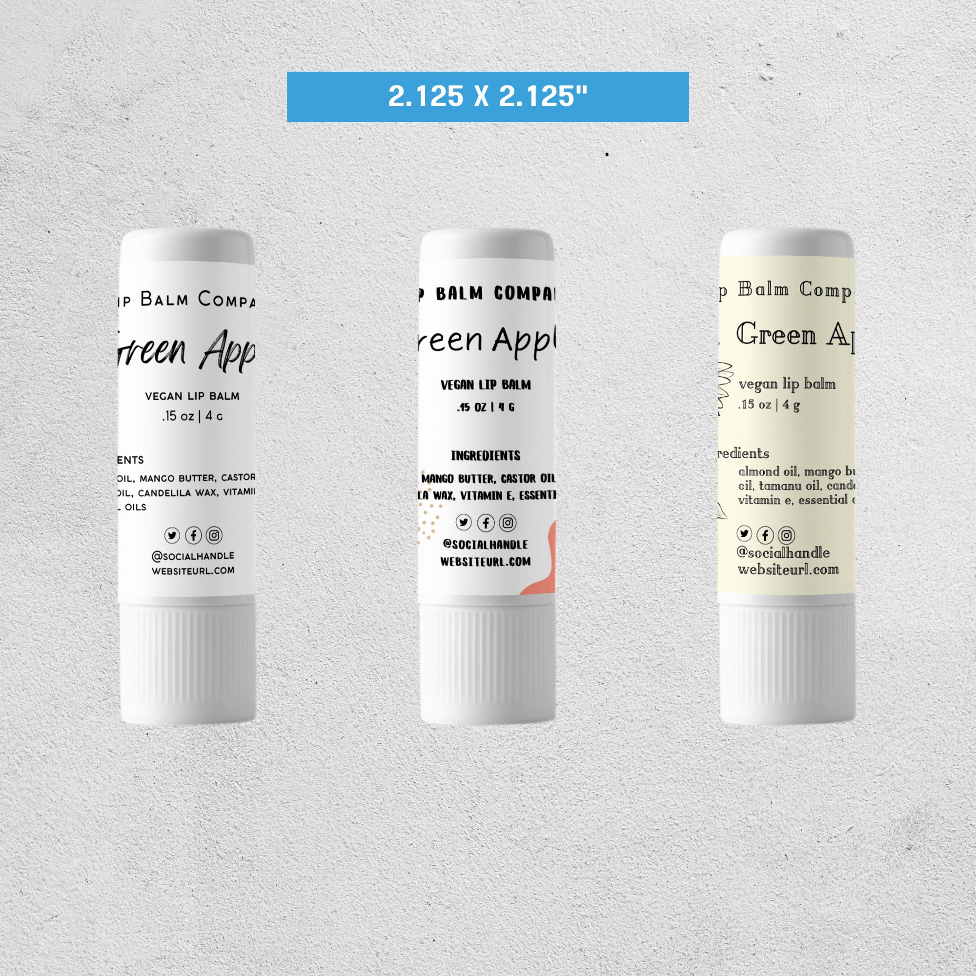 Printable Lip Balm Label Template DIY Blank Tube Lip Balm Label