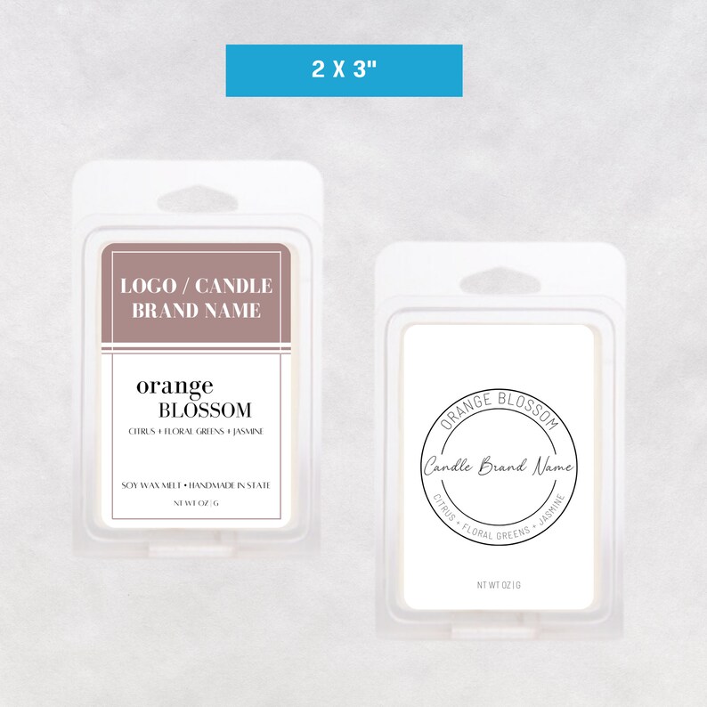 Wax Melt Clamshell Mold Label Template Custom Wax Mold Label Etsy