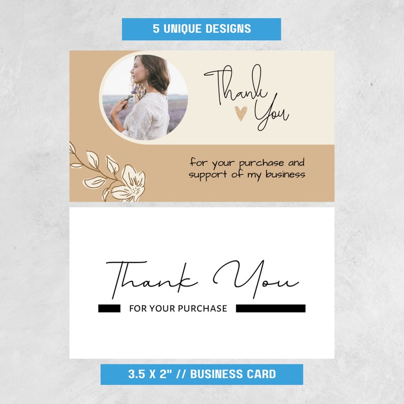 Thank You Card Insert Template for Small Business Printable Etsy