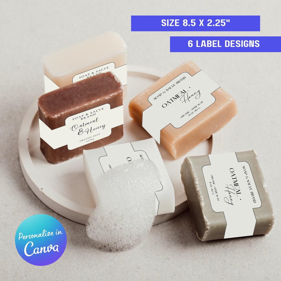 Cigar Band Wrap Around Soap Label Template Editable Cigar Soap Wrapper