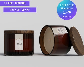 Gold Vertical Candle Tumbler Label Template Custom Vertical Candle Jar or Tin Label Editable in Canva Printable Minimal Gold Candle Label