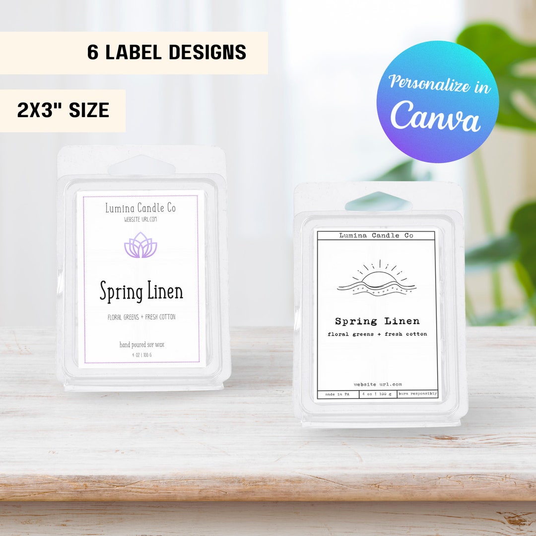 Wax Clamshell Mold Label Template Blank Wax Melt Label Handmade Wax
