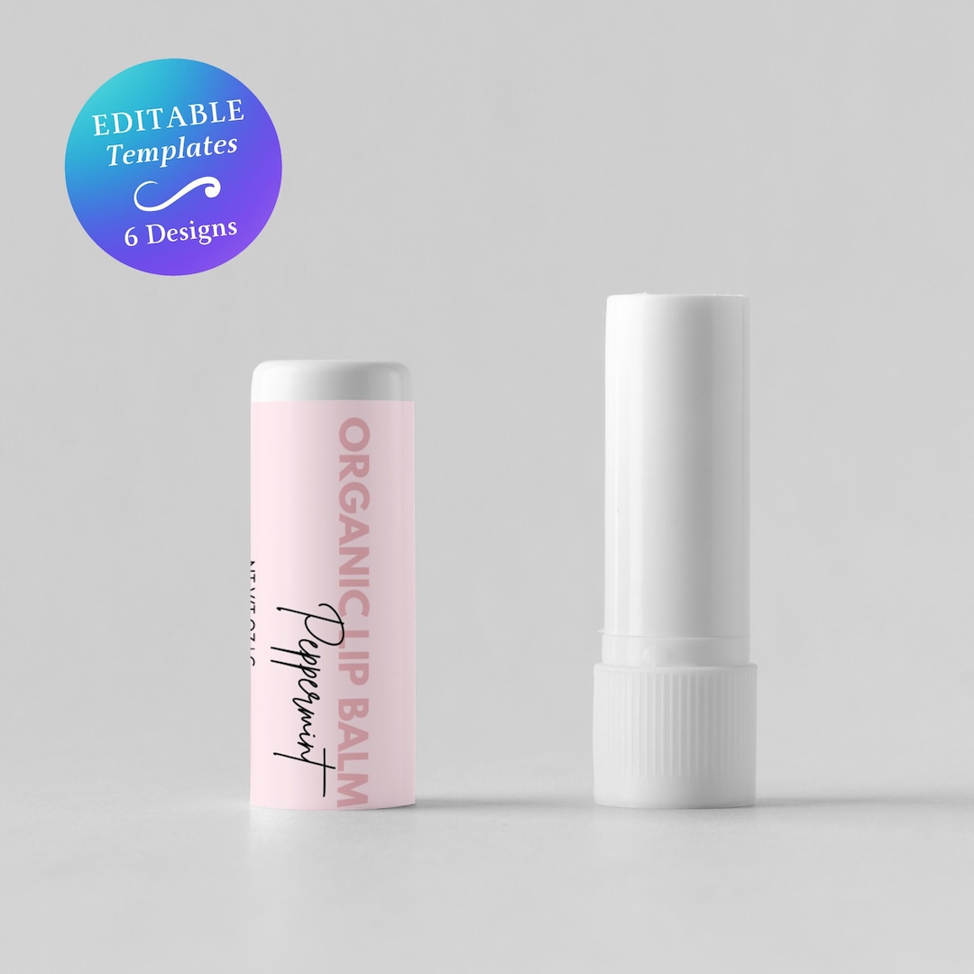 Lip Balm Tube Label With Safety Seal Template Editable Lip Balm Label