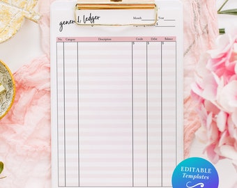 DIY Small Business Accounting Bundle Template Editable Accounting Ledger, Income Statement, Expense Ledger, Income Ledger & General Ledger
