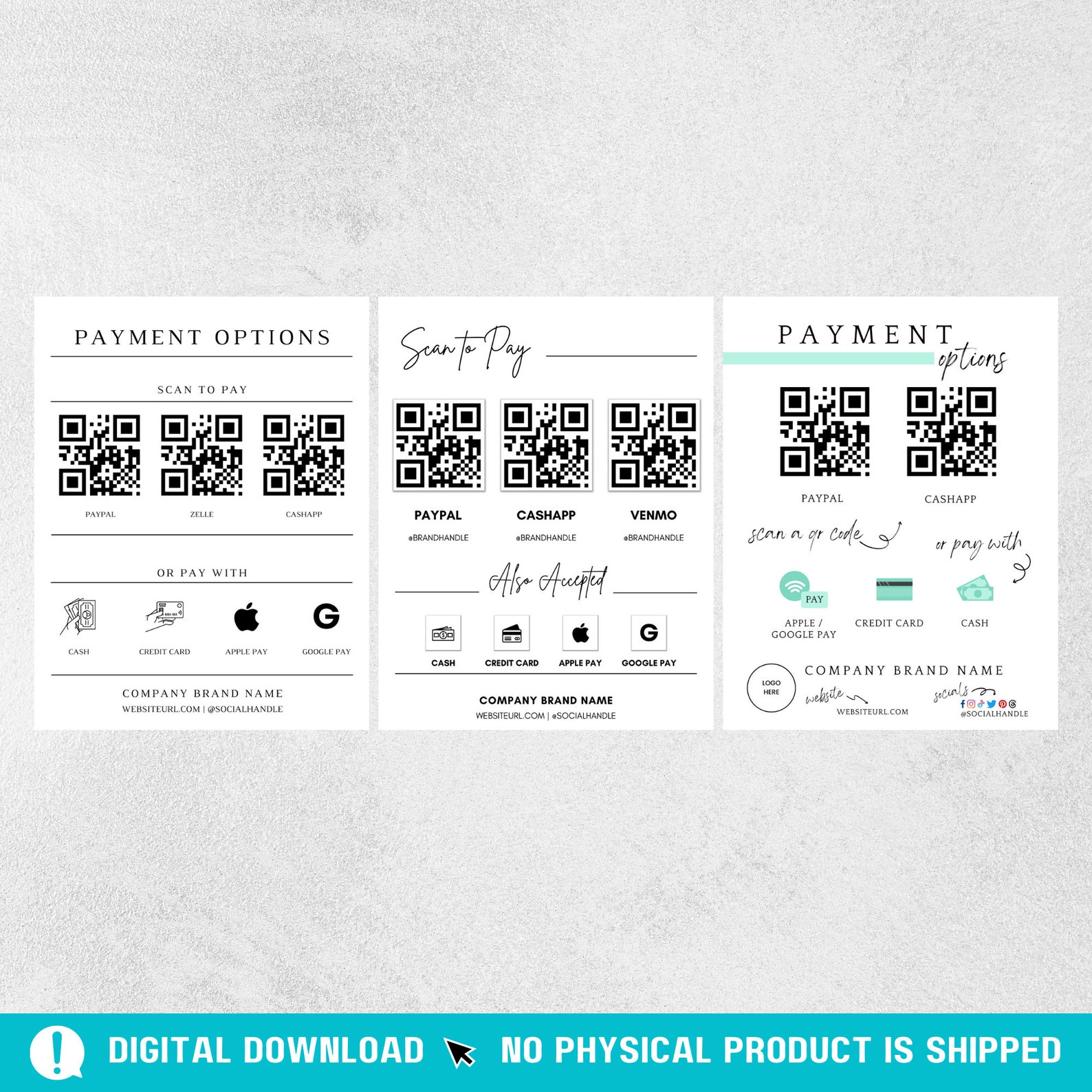 Pay Code Design Scan to Pay QR Sign Template Editable Payment Details With QR Code Sign ...