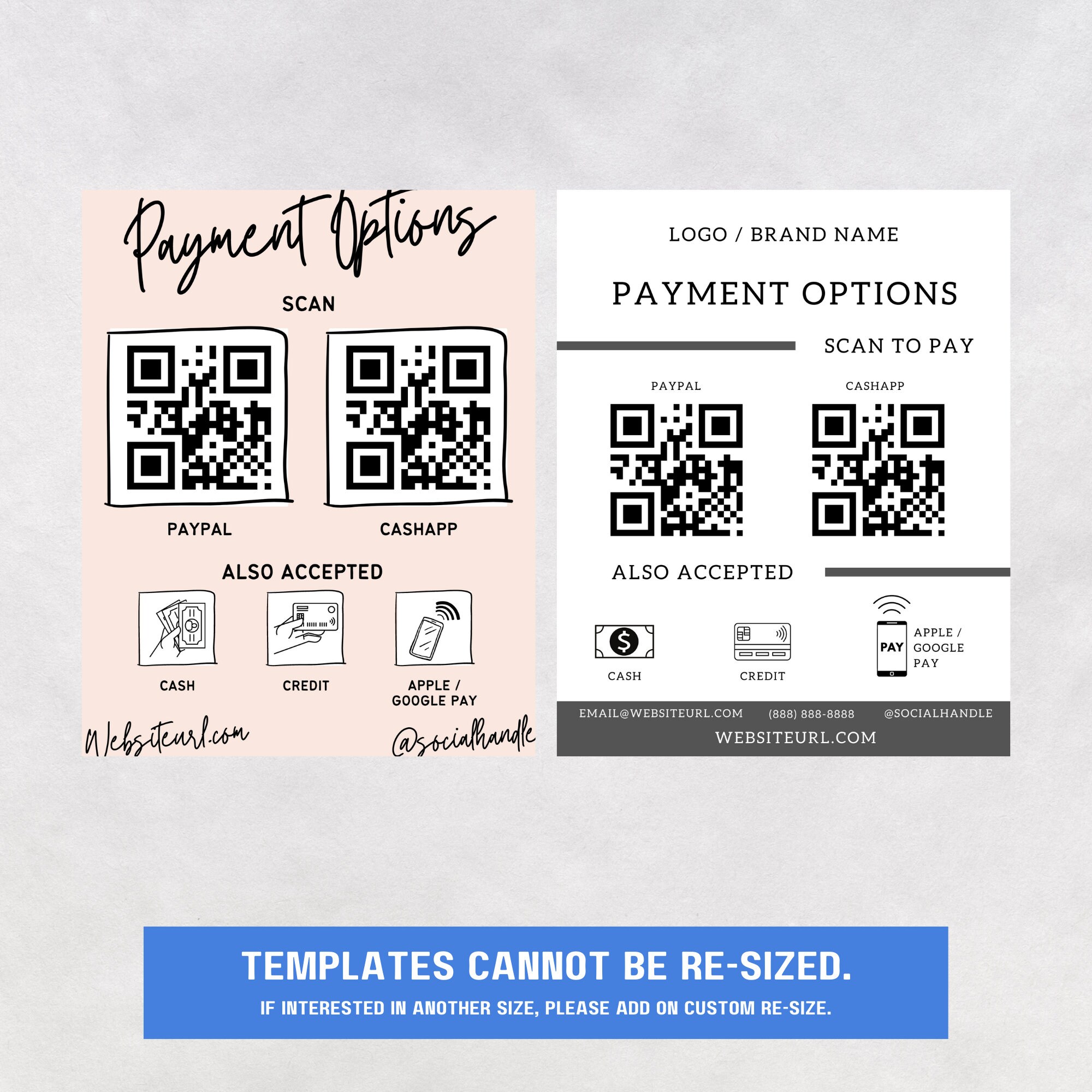 Qr Code Paymen Payment Details Scan to Pay Sign Template Editable Scan to Pay Sign ...
