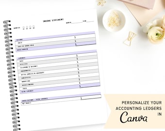 Basic Accounting Ledger Templates DIY Printable Sales Expenses General Ledger Templates Small Business Simple Accounting Ledger Templates