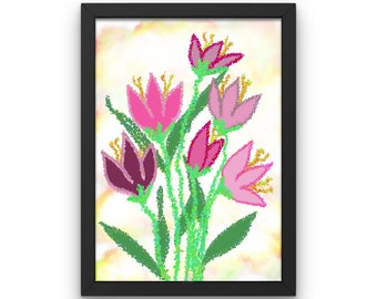 Abstract Lily Giclée Art Print, Lily Bouquet Print, Home Décor Botanical Print