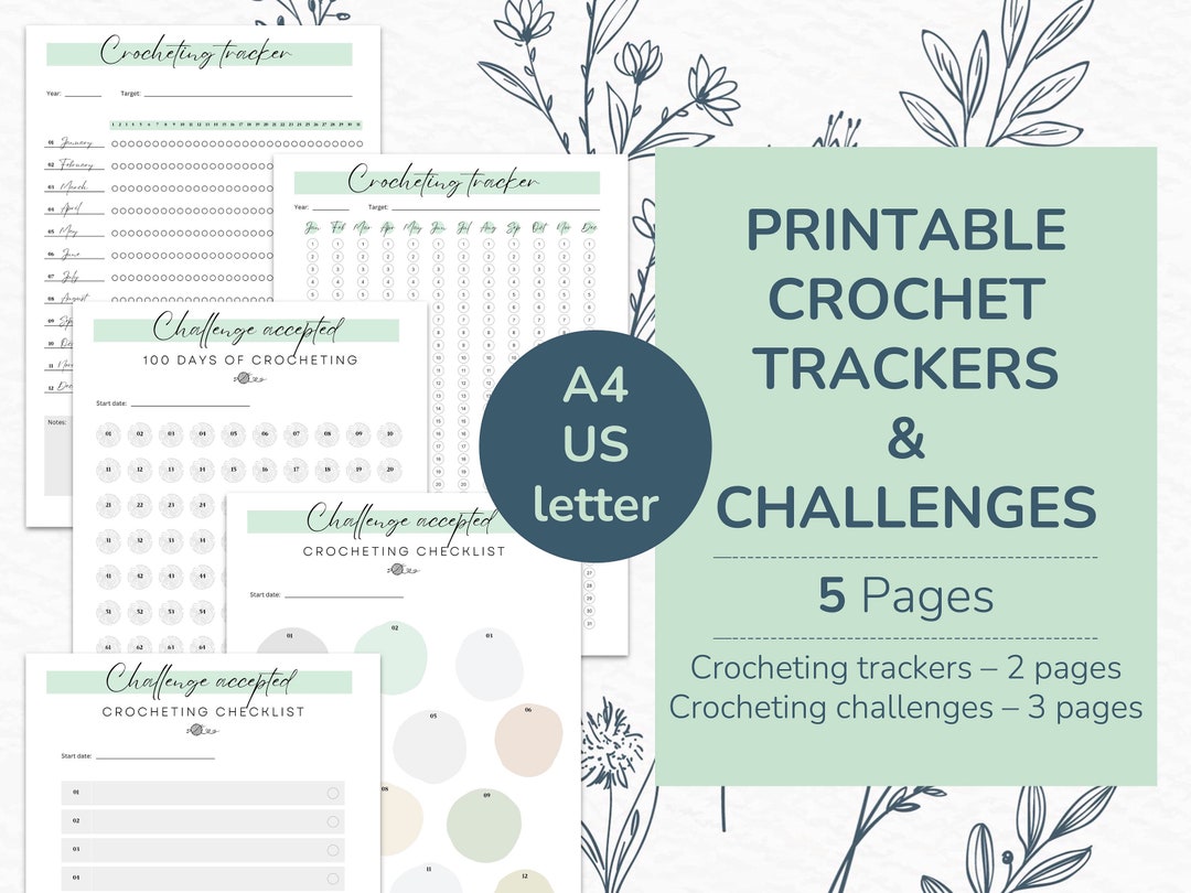 Printable Crochet Tracker and Challenge Set Expand Crochet - Etsy