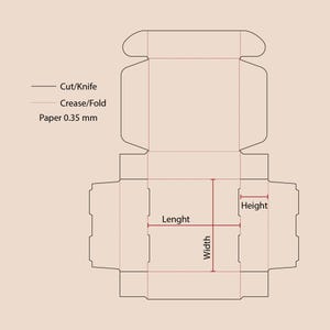 Self Locking Shipping Box Template | 200x100x30mm Cut File SVG PDF DXF ...