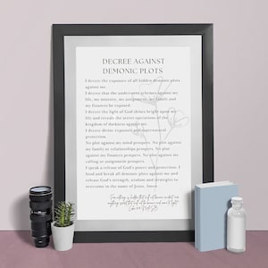 Dekret gegen dämonische Plotten Kunst| Digitale Dekrete Drucke | Wandkunst druckbare Wort-Designs | Download und Druck