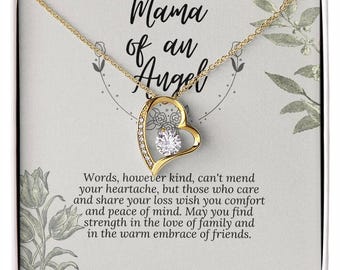 Mama of an Angel Necklace, Miscarriage Memorial Gift, Baby Loss Remembrance Jewelry, Infant Loss Sympathy Gift for Mom, Angel Baby Gift