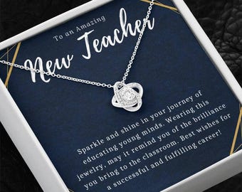 New Teacher Gift for Her, First Year Teacher Necklace, Teacher Appreciation Jewelry, Teacher Graduation Gift, Gift for New Educator Woman