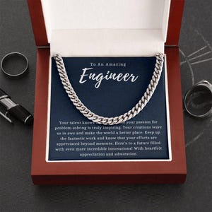 Ingenjörsexamenspresent till honom, inspirerande halsband för ingenjör, STEM-studentsmycken, till en fantastisk ingenjör, present till män inom teknik