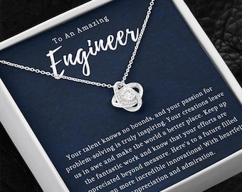 Regalo de graduación de ingeniera para ella, collar inspirador para ingenieras, joyería para estudiantes STEM, para una ingeniera increíble, regalo para mujeres