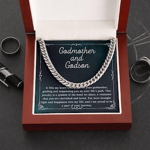 Godson Baptism Gift Chain, Religious Necklace for Godson, Godmother to Godson Jewelry, Christening Gift, Godson Birthday Gift from Godmother