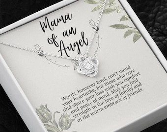 Mama einer Engel-Halskette, Fehlgeburts-Denkmalgeschenk, Baby-Verlust-Erinnerungs-Schmuck, Säuglingsverlust-Beileid für Mutter, Engel-Baby-Geschenk