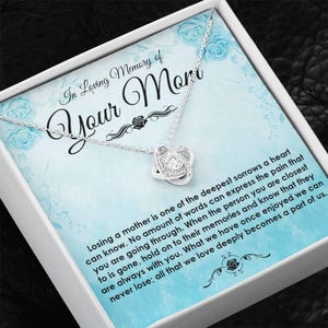 Memorial Necklace for Loss of Mom, In Loving Memory Jewelry, Sympathy Gift for Daughter, Grief Necklace for Women, Mom Remembrance Gift