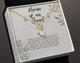 Mama of an Angel Necklace, Miscarriage Memorial Gift, Baby Loss Remembrance Jewelry, Infant Loss Sympathy Gift for Mom, Angel Baby Gift