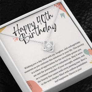 Collar brillante de 40 cumpleaños para ella: joyería para celebrar un hito, regalo para mujeres que cumplen 40 años, collar con colgante personalizado.