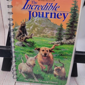 VHS Disney Incredible Journey upcycled sketchpad journal