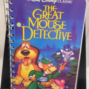 VHS Disney The Great Mouse Detective upcycled sketchpad journal
