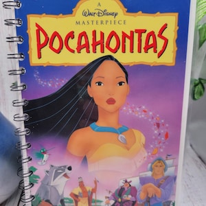 VHS Disney Pocahontas upcycled sketchpad journal