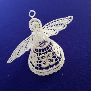 White Lace Angel Ornament