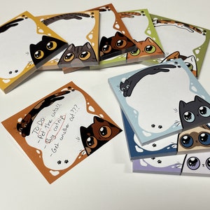 Cute Cat Post-it Notes Sticky Notes Stationary 3"x3" 50 Sheets - Etsy