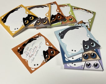 Cute Cat Post-It Notes Sticky Notes Stationary 3"x3" 50 Sheets