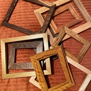 Solid Hardwood Picture Frames - Black Walnut, Maple, Cherry, Oak, Poplar, Marblewood, Zebrawood