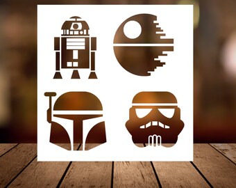 Star Wars Plastic Stencil Custom On Wood Glass Metal