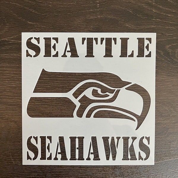 Custom Drawing Stencil Sports Seattle Seahawks, Reusable Plastic