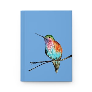 Hummingbird Hardcover Journal, Hummingbird Lover Notebook, Bird Themed Journaling Gift, Travel Diary For Bird Lovers, Hummingbird Decor