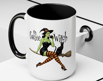 Coffee Witch Halloween Mug, Witch Theme Mugs, Halloween Witch Kitchen Decor, Witch Mugs Gift For Her, Halloween Coffee Mug, Halloween Gift