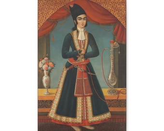 Traditional Persian Figurative Art Print, Iranian Cultural Wall Art, Middle Eastern Historical Portrait, Persian Style Painting