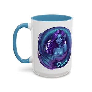 Pisces Personalized Mug, Pisces Zodiac Gift For Her, Pisces Art Mug Kitchen Decor, Astrology Pisces Mug Decor, Pisces Birthday Gift For Her