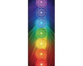 Chakra Yoga Mat for Mindfulness And Fitness, Colorful Meditation Mat, Home Gym Stretching Mat Design, Workout Mat Gift for Yogi Friends