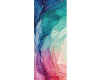 Artistic Rubber Yoga Mat, Non-Slip Exercise Mat, Fun Yoga Mat Design, Colorful Meditation Mat, Mindfulness Gift For Yogi Friends