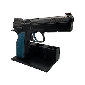 Cz stand w/ Magazine holder for 75B/85B/SP-01/Shadow/P-07/P-10  /   Gun Holder Rack Storage Organizer Pistol Safe Firearm Mount