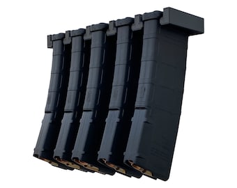 AR-15 Magazine Rack - Wall /  Rack Storage Home Organizer Safe Firearm Display Hanger Hook Bullet Storage Magazine Durable Heavy Duty