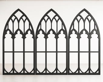 Cathedral Window Wedding Arch Backdrop | Gothic 7ft Ceremony Arbor | Custom Colors | Stable Base for In/Outdoor | Easy Set Up | Made in USA