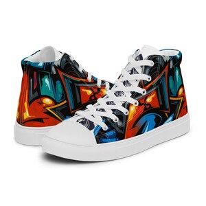 Women’s "Los Angeles" High Top Canvas Shoes | Grafiti Shoes | Valentines Converse | Valentines Day Gifts