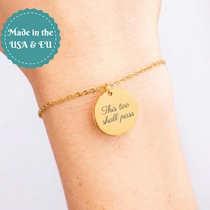 Pulsera "Esto también pasará", regalo de condolencia, obsequio de cariño, para días difíciles.
