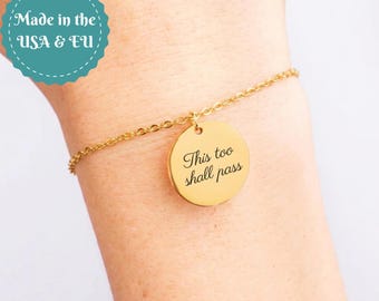 This Too Shall Pass Unterstützendes Armband, Beileidsgeschenke, liebevolles Freundlichkeitsgeschenk, harte Tage