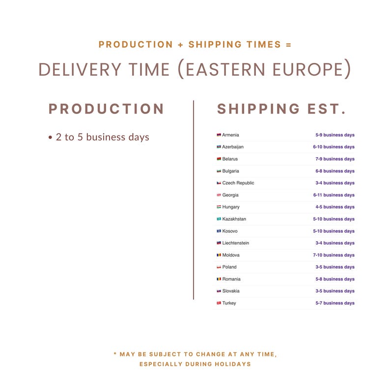 eastern europe estimated shipping times