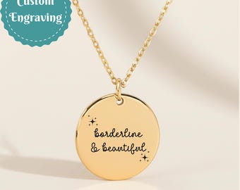 Borderline & Beautiful Therapist Necklace, BPD Awareness Gift, Loving Kindness Jewelry, Mental Health Week